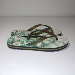 - The North Face Flip Flops Size 8 Map Print Green